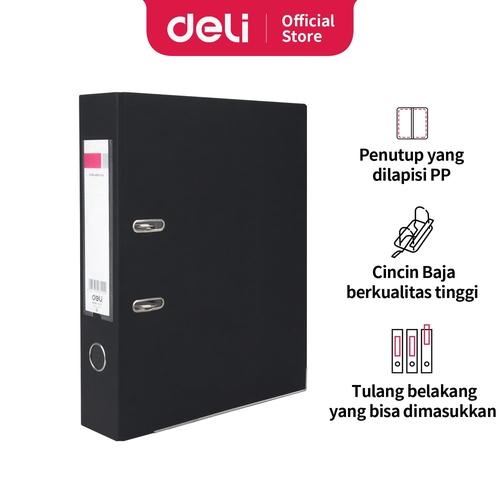 [EZO.7002784] Deli Ordner / Lever Arch File - 2C Hitam&Biru/Black&Blue E39596
