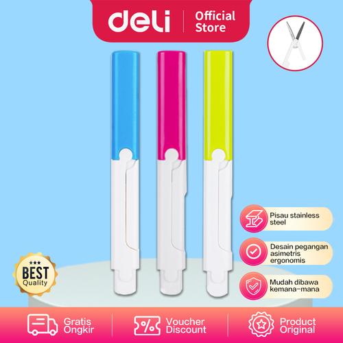 [EZO.7002810] Deli E6076 Portable Scissors / Gunting Portabel