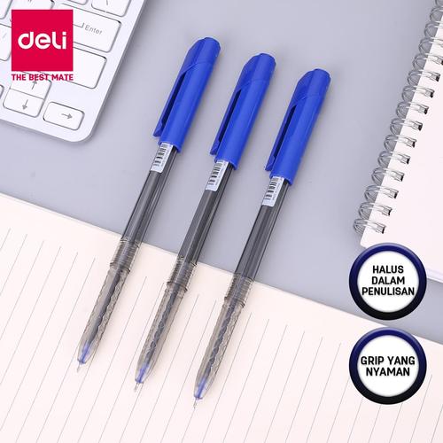 [EZO.7002834] Deli EQ00930 BallPoint Pen / Pulpen 0.7mm Biru 1 BOX / 12 Pcs