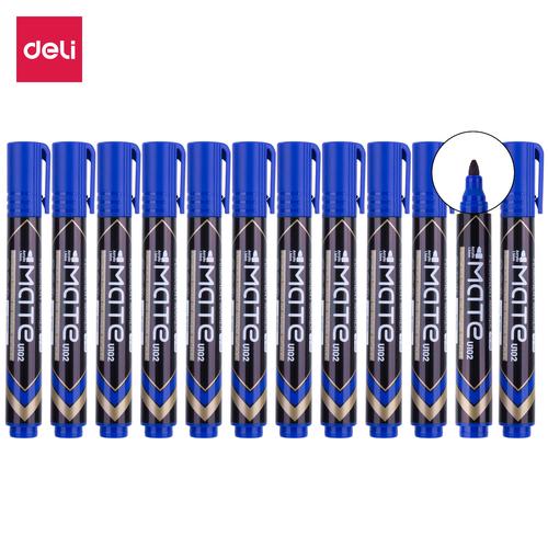 [EZO.7002847] Deli EU10230 (BOX) Permanent Marker/Spidol Permanen-Biru 12 Pcs
