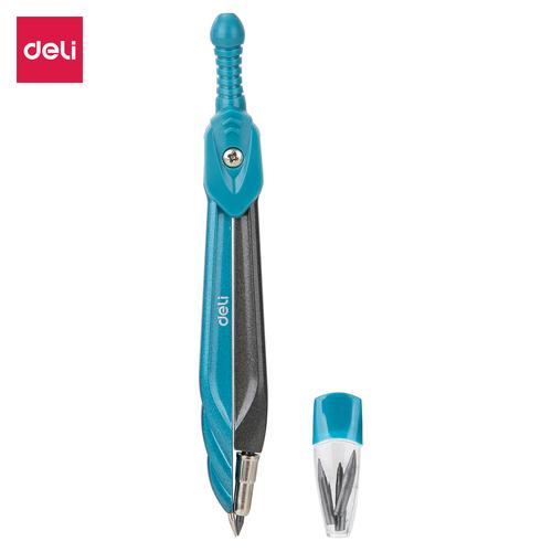 [EZO.7002868] Deli EG20502 Jangka-Zamak Compass w/pencil lead 2pcs 3C-Blue