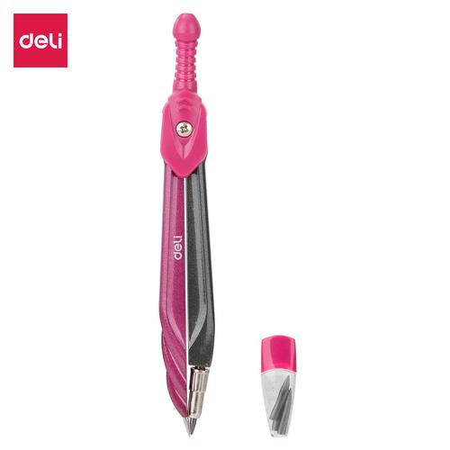 [EZO.7002869] Deli EG20502 Jangka-Zamak Compass w/pencil lead 2pcs 3C-Pink