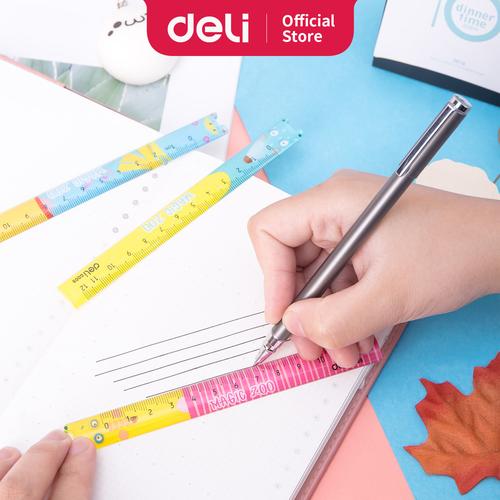 [EZO.7002874] Deli EG00902 School Drafting/Penggaris-PS Cartoon Slim Ruler 12cm