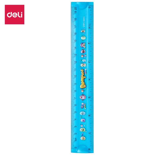 [EZO.7002878] Deli E38014 Penggaris-Printed EcoPVC Flexible Ruler 20cm -Blue