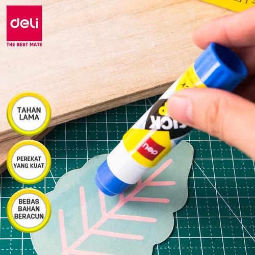 [EZO.7002910] Deli EA20530 Glue Stik - Blue Disappearing PVP Glue Stick 8g