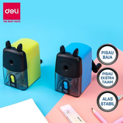 [EZO.7002922] Deli E0635 Rautan Meja-Rotary Sharpener w/mini sharpener 3C