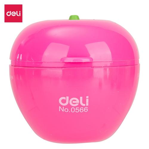 [EZO.7002924] Deli E0566 Rautan-Apple 2-hole Sharpener w/canister 2