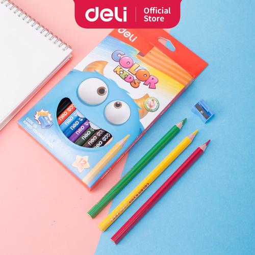 [EZO.7002997] DELI Color Kids Jumbo Colored Pencil 12C [EC00600] - Pensil warna anak