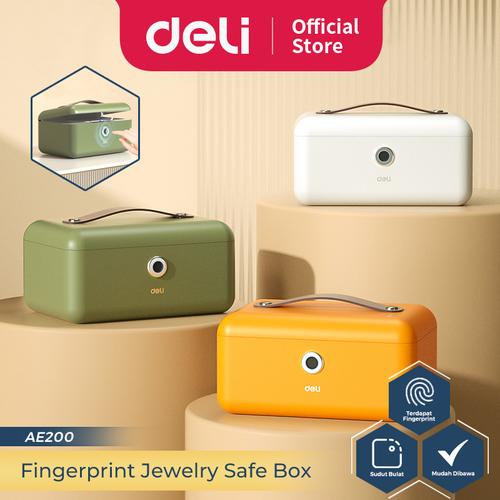 [EZO.7300018] Deli Brankas Uang / Kotak Uang Besi / Kotak Emas / Cash Box Fingerprint 28x19x14 cm AE200