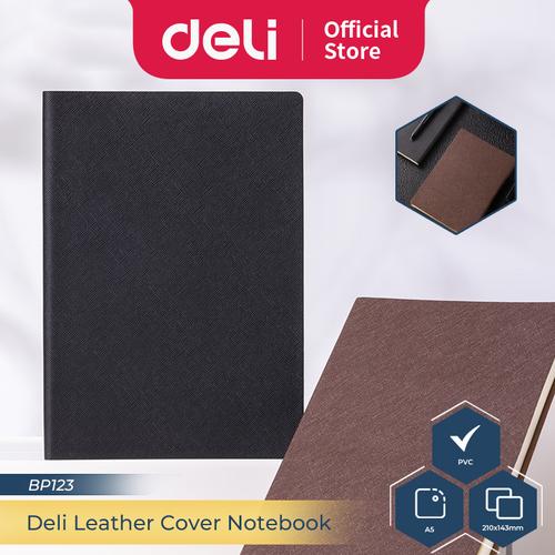 [EZO.7300076] Deli Leather Notebook Buku Catatan Sampul Kulit A5 80 Lembar BP123