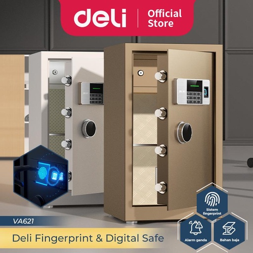 [EZO.7300221] Deli Brankas Besi Digital / Fingerprint Digital Safe Box Baja 38x32x60 cm 3 Unlocking Step Brankas Sidik Jari  VA621