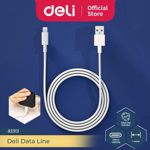 [EZO.7300265] Deli Kabel Data / Kabel Charger Casan USB 2.0 Lightning 1 M 83313