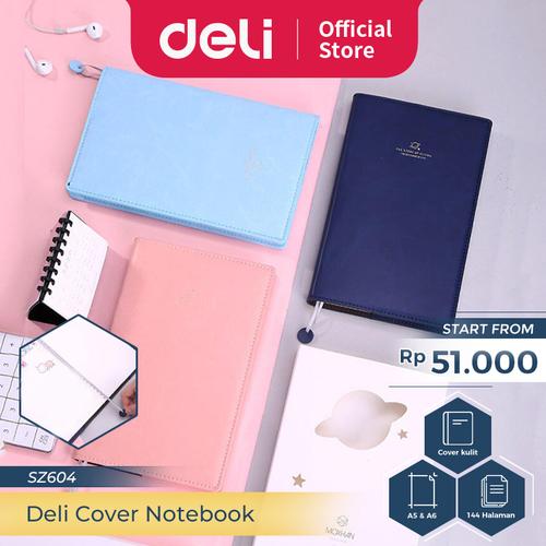 [EZO.7300278] Deli Leather Cover Notebook Sampul Kulit A5 A6 144 Halaman SZ60X