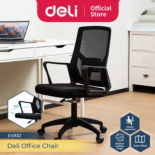 [EZO.7300286] Deli Office Chair / Kursi Kantor Kerja Bisa Dilipat 90 Derajat E4932