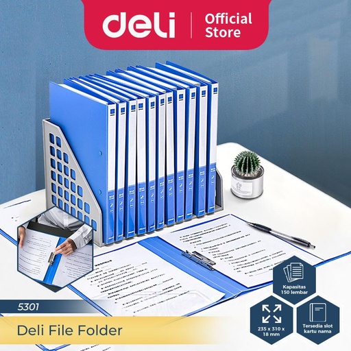 [EZO.7300304] Deli File Clamp Folder Lever File Map Jepit A4 Kapasitas 150 Lembar 53