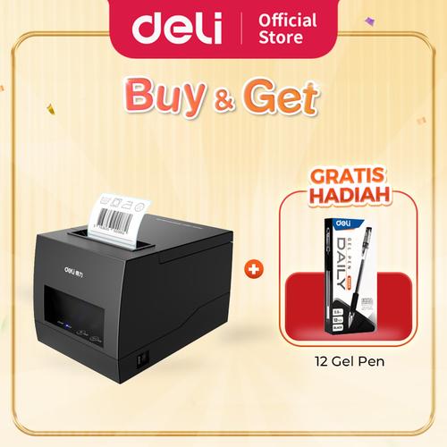 [EZO.7300307] Deli Printer Thermal Struk Kasir Label 80 mm USB Bluetooth POS E886BW