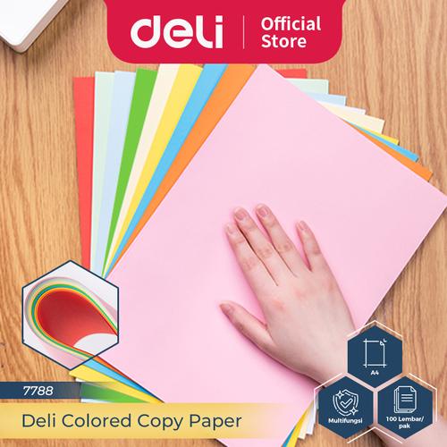 [EZO.7300310] Deli Kertas Print Fotocopy Berwarna A4 80gsm 5 Warna 100 Lembar 7788