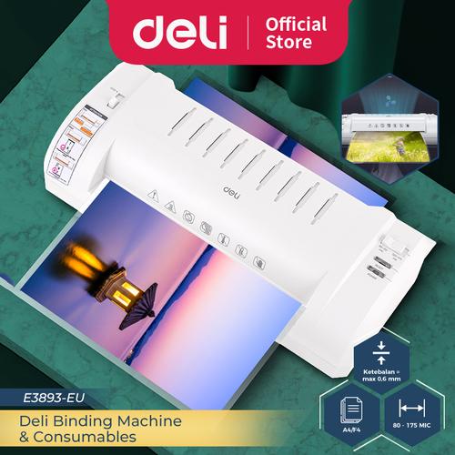 [EZO.7300336] Deli Mesin Laminating A4 kecepatan 300 mm safety reverse E3893-EU