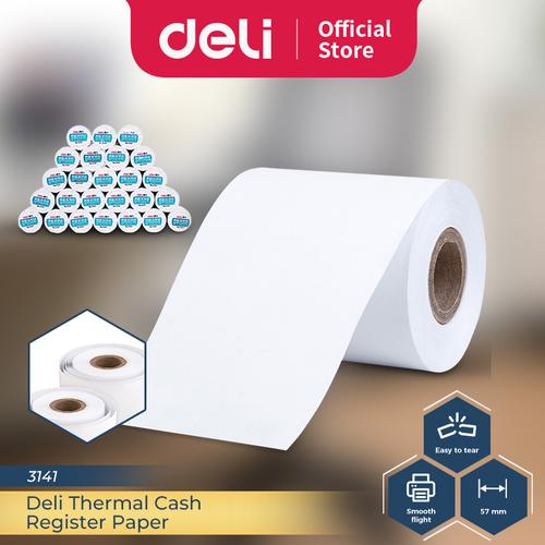 [EZO.7300339] Deli Kertas Struk Kasir Termal 57x30/50mm 6.5m/18m 4 roll 3141 3145