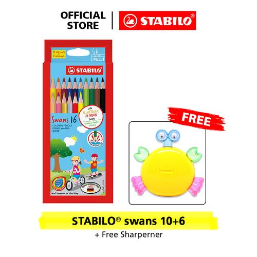 [EZO.8600004] STABILO Swans Colored Pencils 10+6 pcs / Pensil Warna isi 10+6 pcs