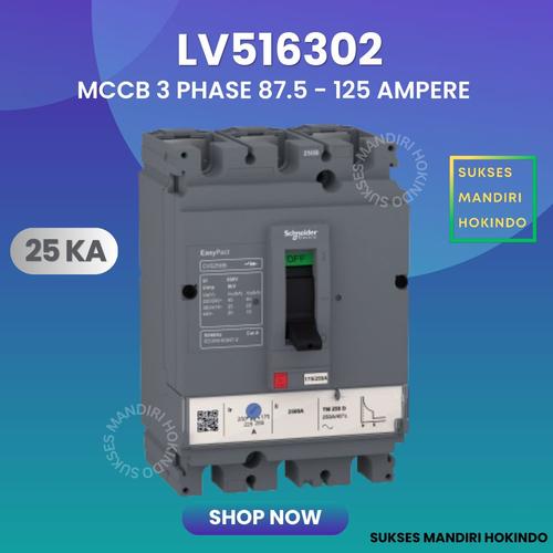 [EZM.1110050] MCCB 3P 125A 3 Phase 125 Ampere Breaker CVS160B LV516302 25kA Schneider Original