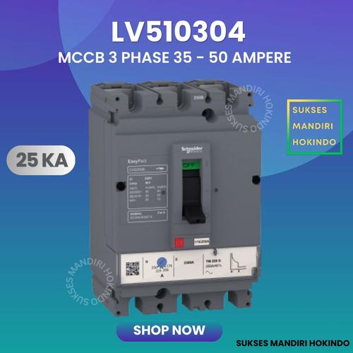 [EZM.1110054] MCCB 3P 50A 3 Phase 50 Ampere Breaker CVS100B LV510304 25kA Schneider Original