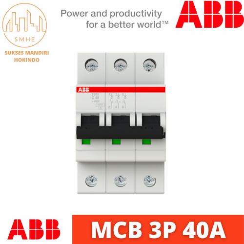[EZM.1110735] MCB 3P 40A 3 Phase 40 Ampere 3 Pas 40 Amper 6kA ABB Original SNI