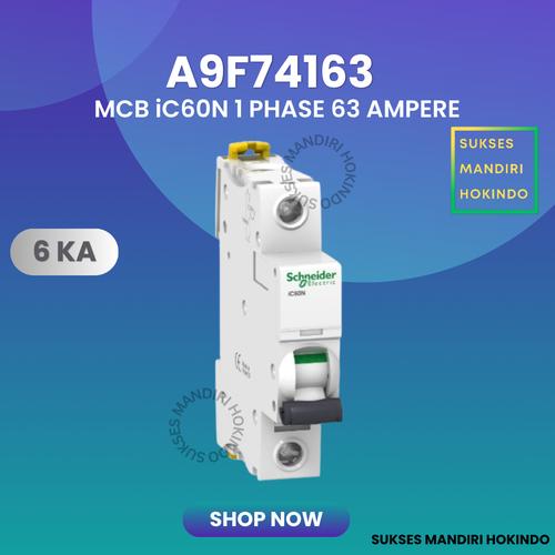 [EZM.1110997] MCB 1p 63a 1 Phase 63 Ampere Original SNI Schneider IC60N 1Pas 63Amper