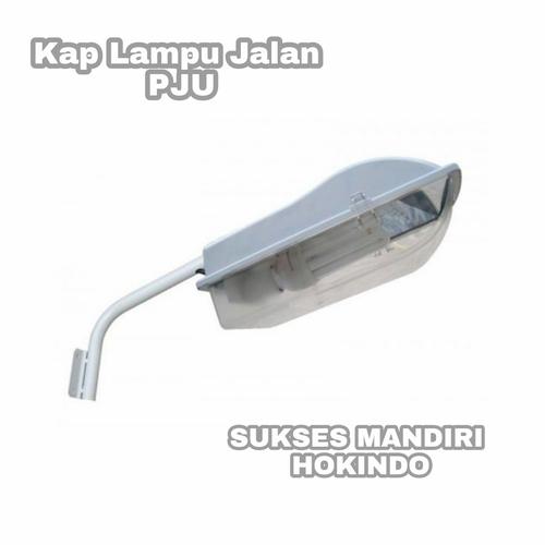 [EZM.1111007] Kap Lampu jalan PJU waterproof LED Outdoor fitting e27 + Tiang ORI