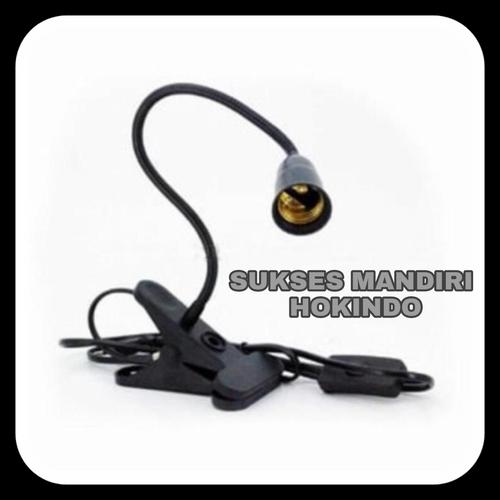 [EZM.1111011] fitting lampu jepit e27 flexible