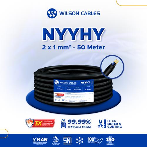 [EZM.7900109] Kabel NYYHY 2x1 mm2 50 Meter Hitam - Kabel Listrik Tembaga Wilson Cables