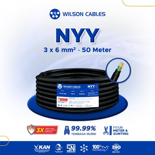 [EZM.7900120] Kabel NYY 3x6 mm2 50 Meter Hitam - Kabel Listrik Tembaga Wilson Cables