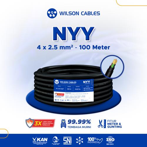 [EZM.7900123] Kabel NYY 4x2.5 mm2 100 Meter Hitam - Kabel Listrik Tembaga Wilson Cables