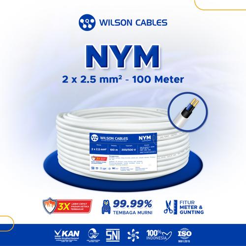 [EZM.7900184] NYM 2x2.5 mm2 100 Meter Putih - Kabel Listrik Tembaga Wilson Cables