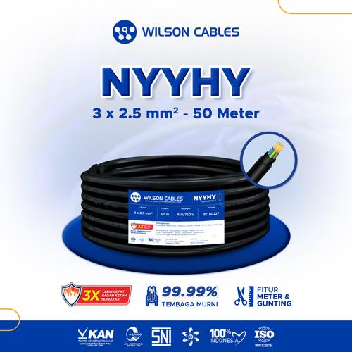 [EZM.7900194] WILSON CABLES - NYYHY 3x2.5 mm² 50 Meter - Kabel Tembaga Serabut