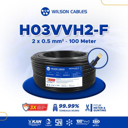 [EZM.7900507] Kabel Oval 2x0.5 mm2 100 Meter - Kabel Listrik Tembaga Wilson Cables