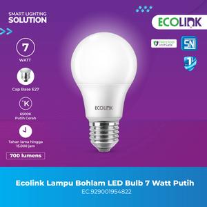 [EZM.1070004] Lampu Ecolink Bohlam LED Bulb 7W 6500K Putih Cerah 7 Watt Cool Day Light