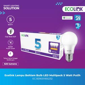 [EZM.1070008] Ecolink Lampu Bohlam Bulb 5W Multipack 5 Watt Cool Day Light Putih 6500K