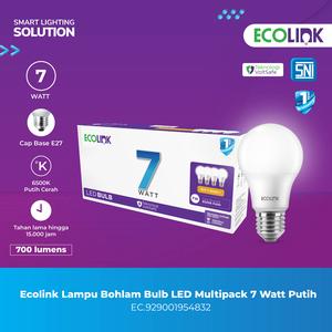 [EZM.1070010] Ecolink Lampu Bohlam Bulb Multipack 7 Watt Cool Day Light - Putih 6500K