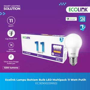 [EZM.1070012] Ecolink Lampu Bohlam Bulb Multipack 11 Watt Cool Day Light - Putih 6500K
