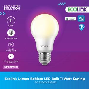 [EZM.1070014] Ecolink Lampu Bohlam LED Bulb 3000K Kuning 11 Watt - Warm White