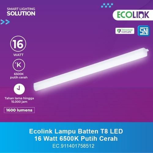 [EZM.1070016] Lampu TL Batten 16W T8 LED 16 Watt 6500K Putih Cerah Cool Daylight Ecolink