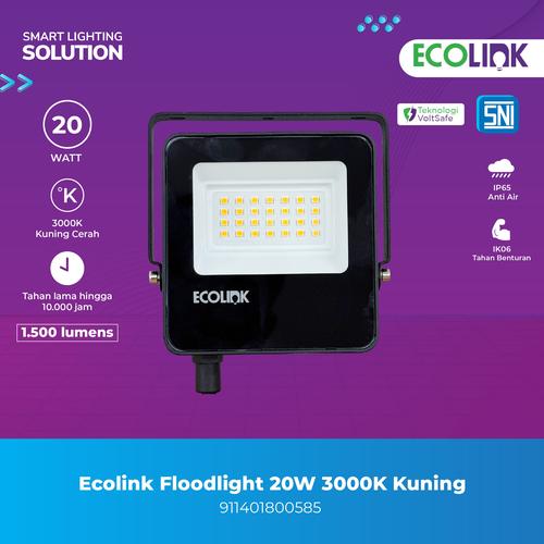 [EZM.1070024] Lampu Sorot 20 Watt Ecolink Floodlight 20W 3000K Kuning