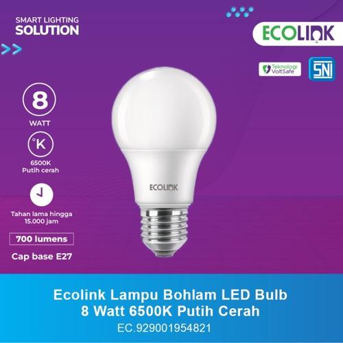 [EZM.1070180] Ecolink Lampu Bohlam LED Bulb 8 Watt 6500K Putih Cerah 8 W Cool Daylight