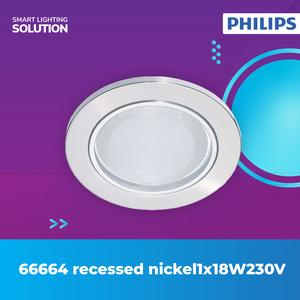 [EZM.1070204] Philips Rumah Lampu Downlight - 66664 Recessed Nickel 1 X 18W