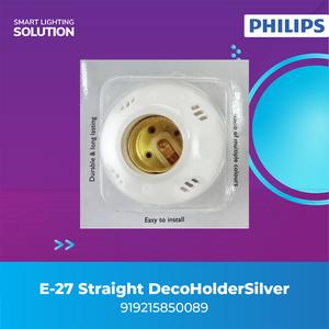 [EZM.1070209] Philips Lampu Holder Fitting E-27 Straight Deco Holder Silver