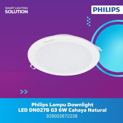 [EZM.1070216] Philips Downlight LED DN027B G3 6W 4000K NATURAL-Cahaya SEMI PUTIH