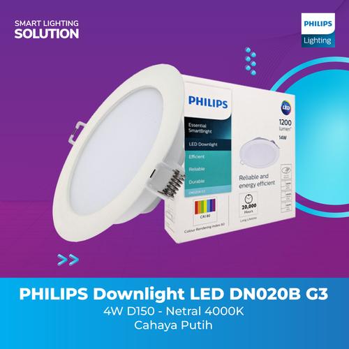 [EZM.1070225] PHILIPS Downlight LED DN020B G3 14W D150 - Netral 4000K Semi Putih
