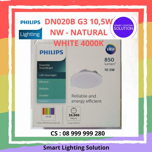 [EZM.1070229] PHILIPS Downlight LED DN020B G3 10,5W NW 4000K - Cahaya SEMI PUTIH
