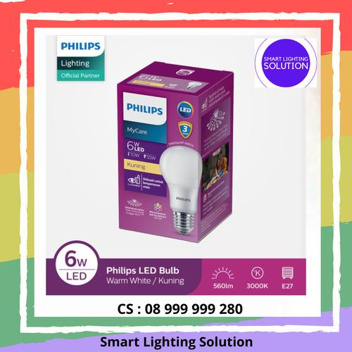 [EZM.1070244] Philips Lampu Bohlam MyCare LEDBulb - Cahaya Kuning 6W 3000K 230V